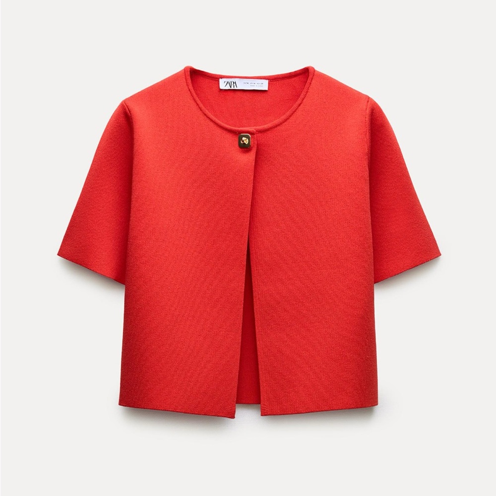 Zara Vibrant Red Open Front Top